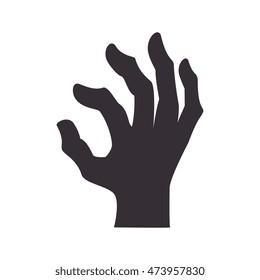 zombie hand happy halloween season vector illustration