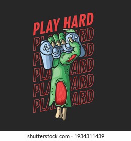 zombie hand hard gamer illustration