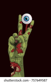 zombie hand hoding eye