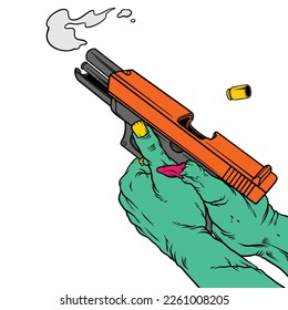 Zombie-Handgewehr, Vektorgrafik für die gewerbliche Nutzung