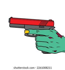 vector de arma de mano zombi de uso comercial