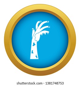 Zombie hand icon blue vector isolated on white background for any design