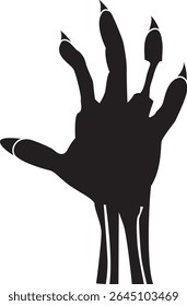 ícone de mão zumbi, ícone de mão garra, mãos de zumbi assustador.