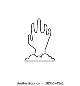 zombie hand icon design. Halloween concept. Linear icon. Vector illustration.