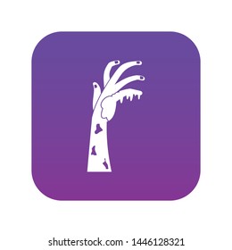 Zombie hand icon digital purple for any design isolated on white vector illustration