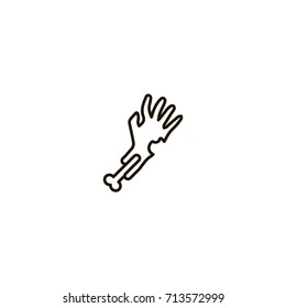 Zombie hand icon flat icon. Single high quality symbol of line halloween vector for web design or mobile app. Color sign of party for design logo. Single pictogram on white background