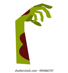 Zombie hand icon in flat style isolated on white background. Dead symbol vector illustration