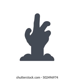 Zombie Hand Icon Halloween Solid silhouette