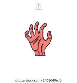 Zombie Hand Icon Halloween theme symbol vector illustration isolated on white background