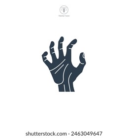 Zombie Hand Icon Halloween theme symbol vector illustration isolated on white background