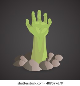 Zombie hand icon isolated on neutral background. Vector art.