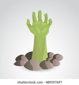 Zombie hand icon isolated on neutral background. Vector art.