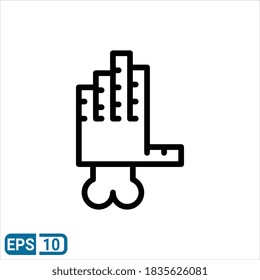zombie hand icon in line style isolated on white background. EPS 10
