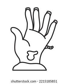 Zombie Hand Icon On White Background