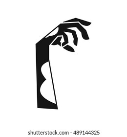 Zombie  hand icon in simple style on a white background vector illustration