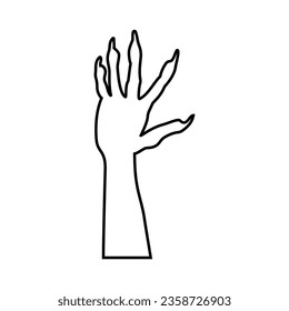 Zombie hand icon vector. Hand illustration sign. Halloween symbol.