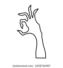 Zombie hand icon vector. Hand illustration sign. Halloween symbol.