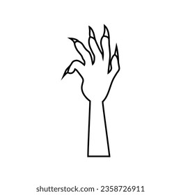 Zombie hand icon vector. Hand illustration sign. Halloween symbol.