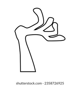 Zombie hand icon vector. Hand illustration sign. Halloween symbol.