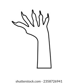 Zombie hand icon vector. Hand illustration sign. Halloween symbol.