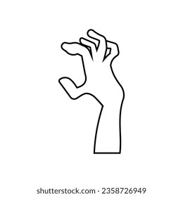 Zombie hand icon vector. Hand illustration sign. Halloween symbol.