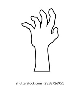 Zombie hand icon vector. Hand illustration sign. Halloween symbol.