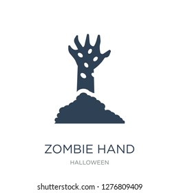 zombie hand icon vector on white background, zombie hand trendy filled icons from Halloween collection, zombie hand vector illustration