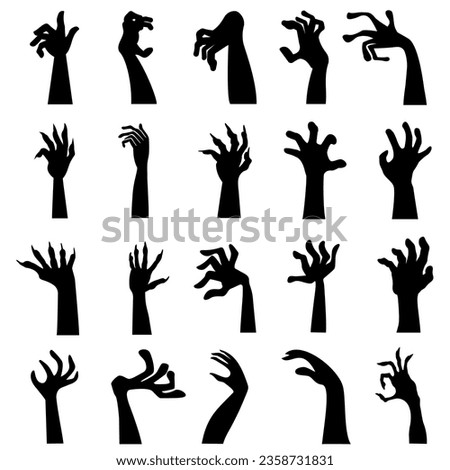 Zombie hand icon vector set. Hand illustration sign collection. Halloween symbol.
