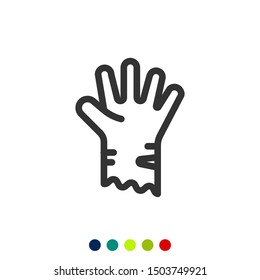 Zombie hand icon,Vector and Illustration.