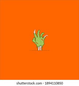 zombie hand illustration, for horror magazine or horror banner, simple vector