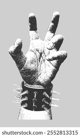 Zombie Hand Illustration with Studed and Spike Bracelet