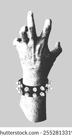 Zombie Hand Illustration with Studed and Spike Bracelet