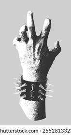 Zombie Hand Illustration with Studed and Spike Bracelet