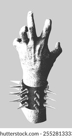 Zombie Hand Illustration with Studed and Spike Bracelet