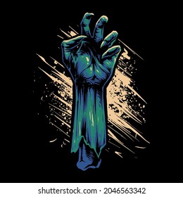 the zombie hand illustration vector