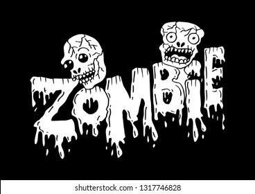Zombie hand lettering