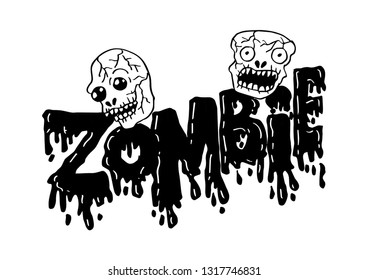 Zombie hand lettering
