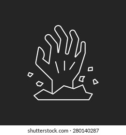  zombie hand line icon