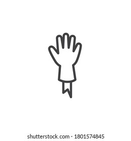 Icono de línea de mano zombi. signo de estilo lineal para concepto móvil y diseño web. Icono de vector de contorno manual severo. Símbolo, ilustración del logotipo. Gráficos vectoriales