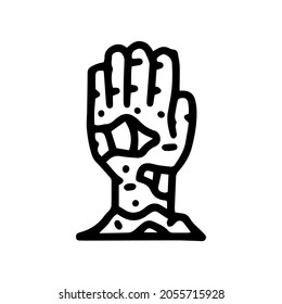 zombie hand line vector doodle simple icon