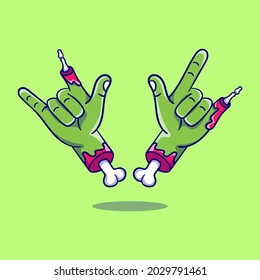 zombie hand making devil horn or heavy metal sign