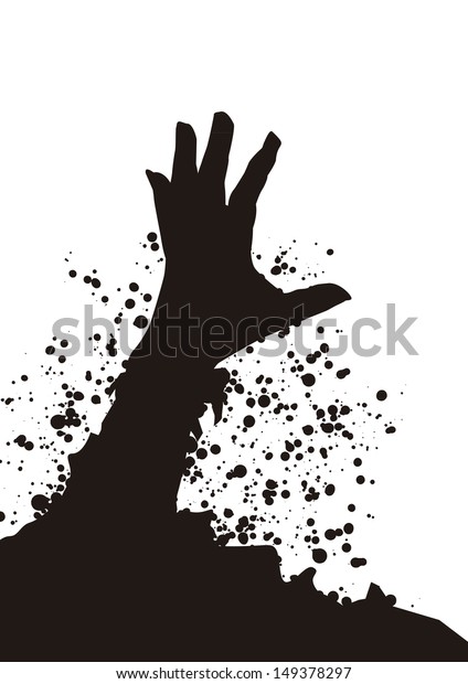 Zombie Hand Mono Stock Vector (Royalty Free) 149378297