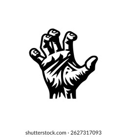 zombie hand monster halloween scary logo vector illustration template design