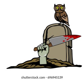 Zombie Hand On Graveyard
