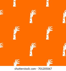 Zombie hand pattern repeat seamless in orange color for any design. Vector geometric illustration