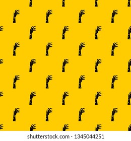 Zombie hand pattern seamless vector repeat geometric yellow for any design