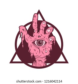 Zombie Hand Pink Vector Illustration Amazing Design For Your Company Or Brand