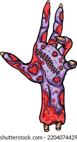 Zombie Hand pose on white background