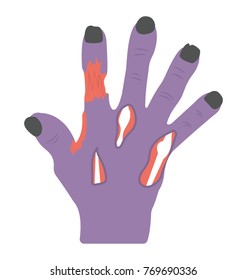 
A zombie hand reaching out from ground
