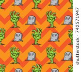 zombie hand seamless pattern vector cartoon